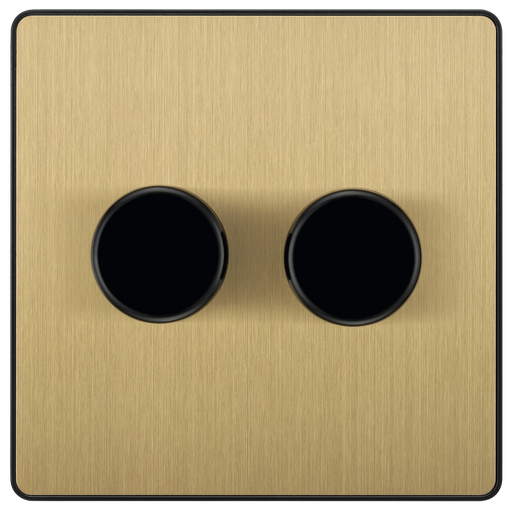 BG Electrical Evolve Satin Brass - Double, 2 way push 200W