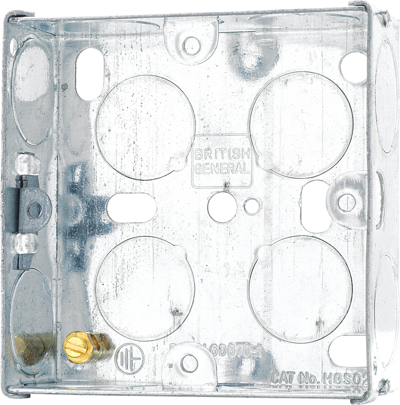 BG Electrical Contractor - Steel Knockout Box, Single, 25mm