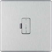 BG Electrical Flatplate Screwless Brushed Steel - Unswitched and fused