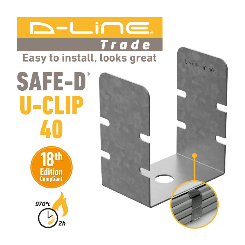 D-Line Fire Clip - Safe-D U-Clip 40 (Pack of 50)