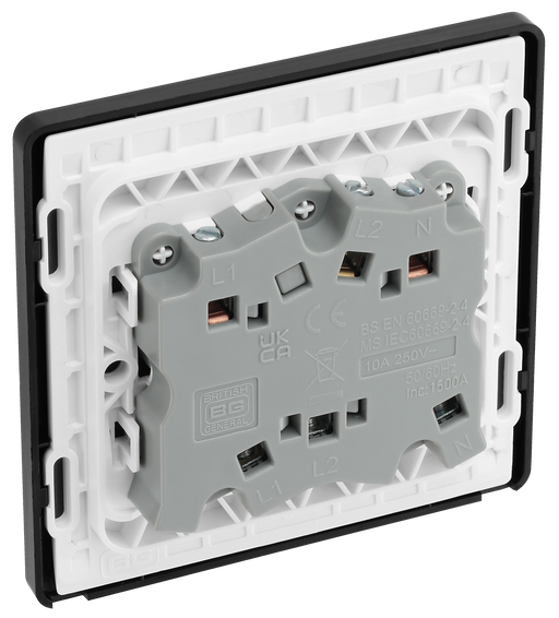 BG Electrical Evolve Matt Black - Triple pole fan isolator
