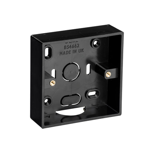 D-Line Trunking - Single Surface Box, Black - 35mm Black