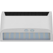 Luceco Prysm Wall Light - Prysm Decorative Outdoor Solar Wall Light with PIR Motion Sensor and USB Charging Port, LED Exterior Lighting, White, IP54, 6W, 600lm, 4000K
