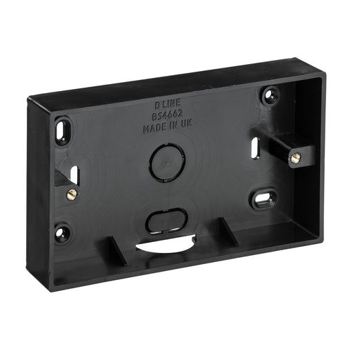 D-Line Trunking - Twin Surface Box, Black - 28mm depth