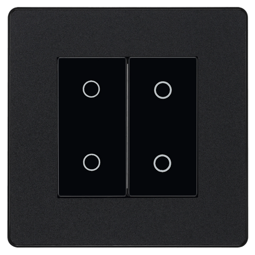 BG Electrical Evolve Matt Black - Double, 2 way touch, 200W, master