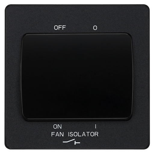 BG Electrical Evolve Matt Black - Triple pole fan isolator