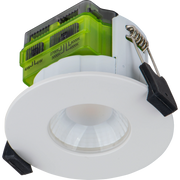 Luceco Ftype MK2 Fire Rated Downlight 4W/6W 750lm Power Change with 4Colour CCT 2700, 3000, 4000K, 6000K Dimmable IP65 White bezel - Flat