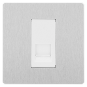 BG Electrical Evolve Brushed Steel - Single, telephone socket, secondary