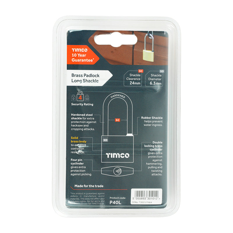 TIMCO Brass Padlock - 30mm