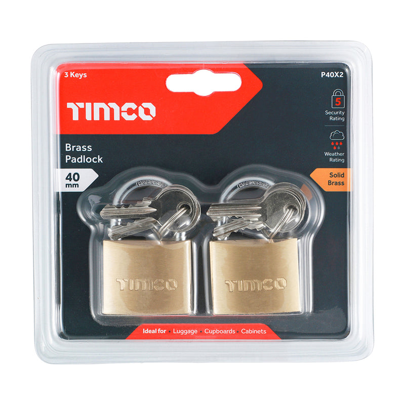 TIMCO Brass Padlock - 30mm
