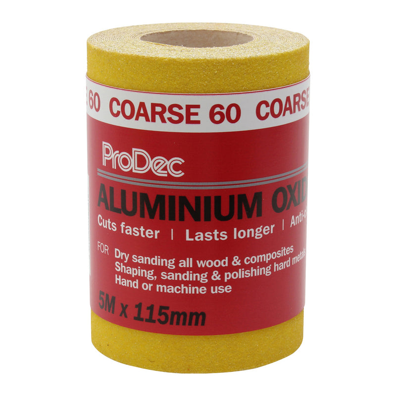 ProDec Yellow Aluminium Oxide 5m Roll 60 Grit Coarse Grade