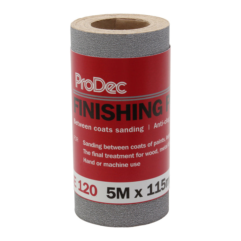 ProDec Finishing Paper 5m Roll 120 Grit Coarse Grade