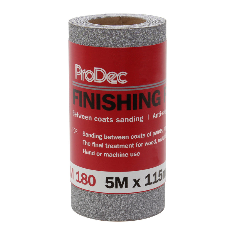 ProDec Finishing Paper 5m Roll 180 Grit Medium Grade