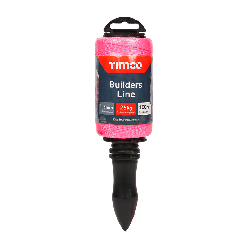 TIMCO Nylon Builders Line Pink - 1.5mm x 100m