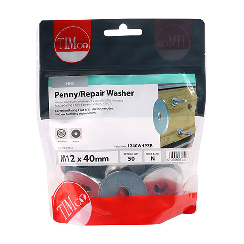 TIMCO Penny / Repair Washers DIN9054 Silver — Bag