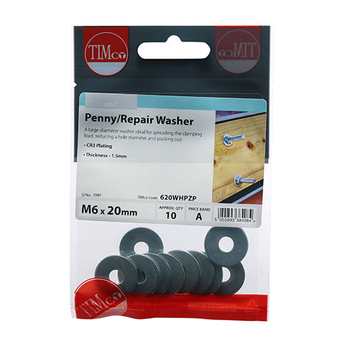 TIMCO Penny / Repair Washers DIN9054 Silver — Trade Pack