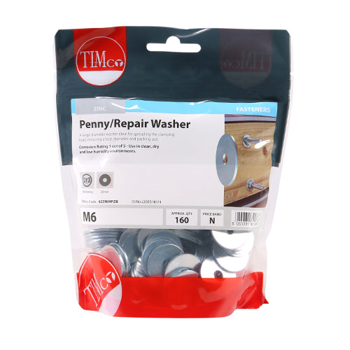 TIMCO Penny / Repair Washers DIN9054 Silver — Bag