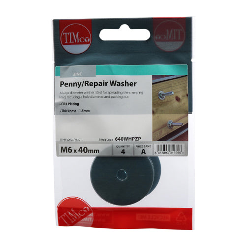 TIMCO Penny / Repair Washers DIN9054 Silver — Trade Pack