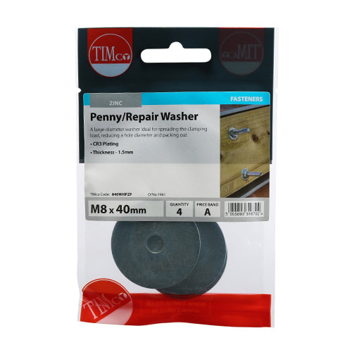 TIMCO Penny / Repair Washers DIN9054 Silver — Trade Pack