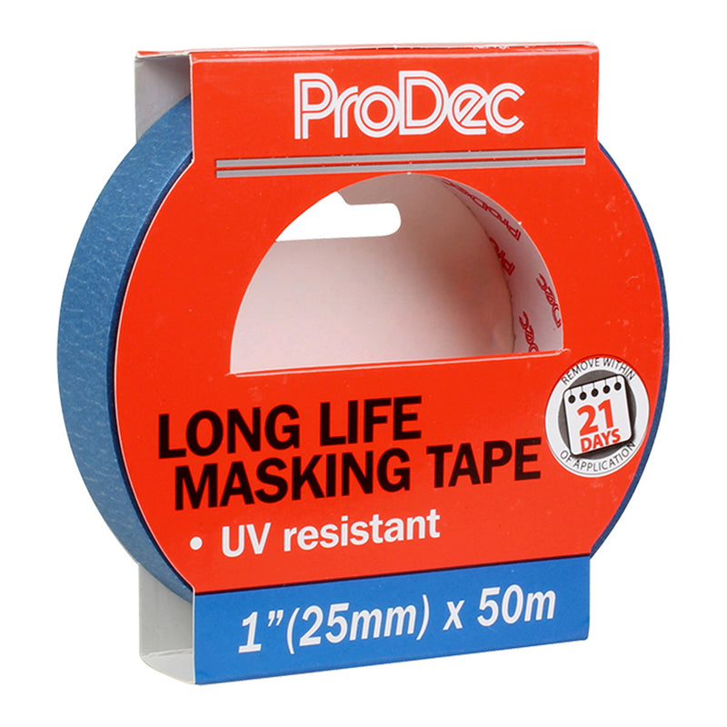 ProDec 1" x 50m Long Life Masking Tape