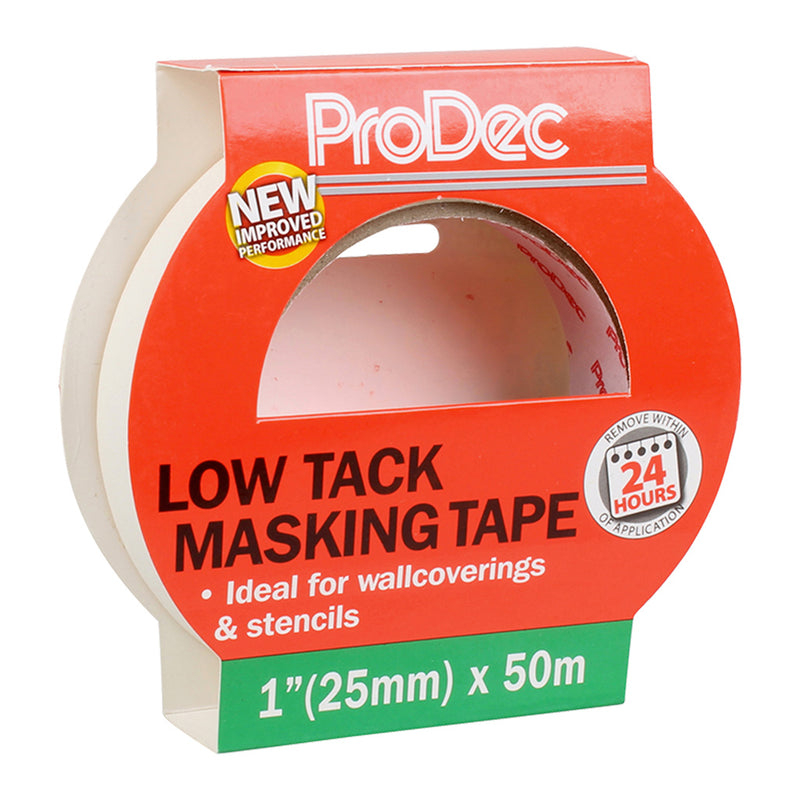 ProDec 1" x 50m Low Tack General Purpose Masking Tape