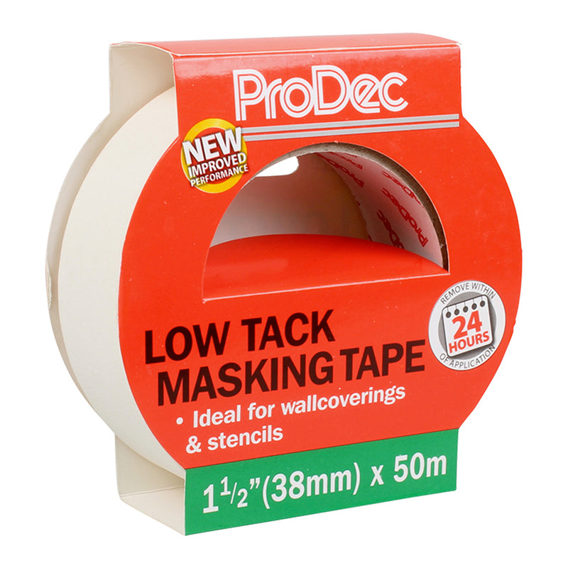 ProDec 1.5" x 50m Low Tack General Purpose Masking Tape