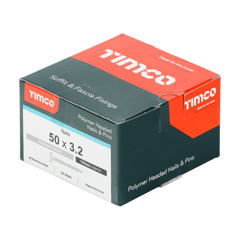 TIMCO Polymer Headed Nails A4 Stainless Steel — Box