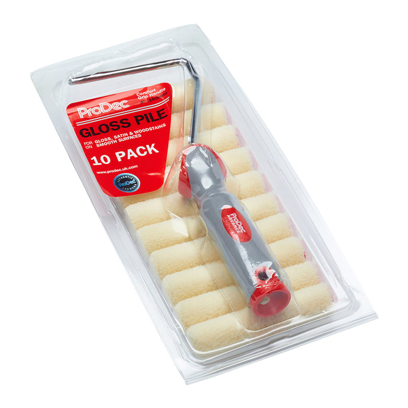 ProDec 11pc Gloss Pile 4" Mini Rollers & Frame