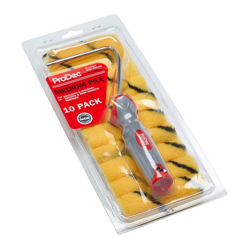 ProDec 11pc Medium Pile Tiger 4" Mini Rollers & Frame