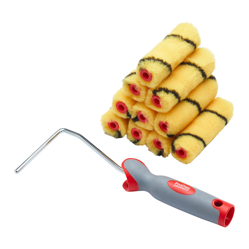 ProDec 11pc Medium Pile Tiger 4" Mini Rollers & Frame