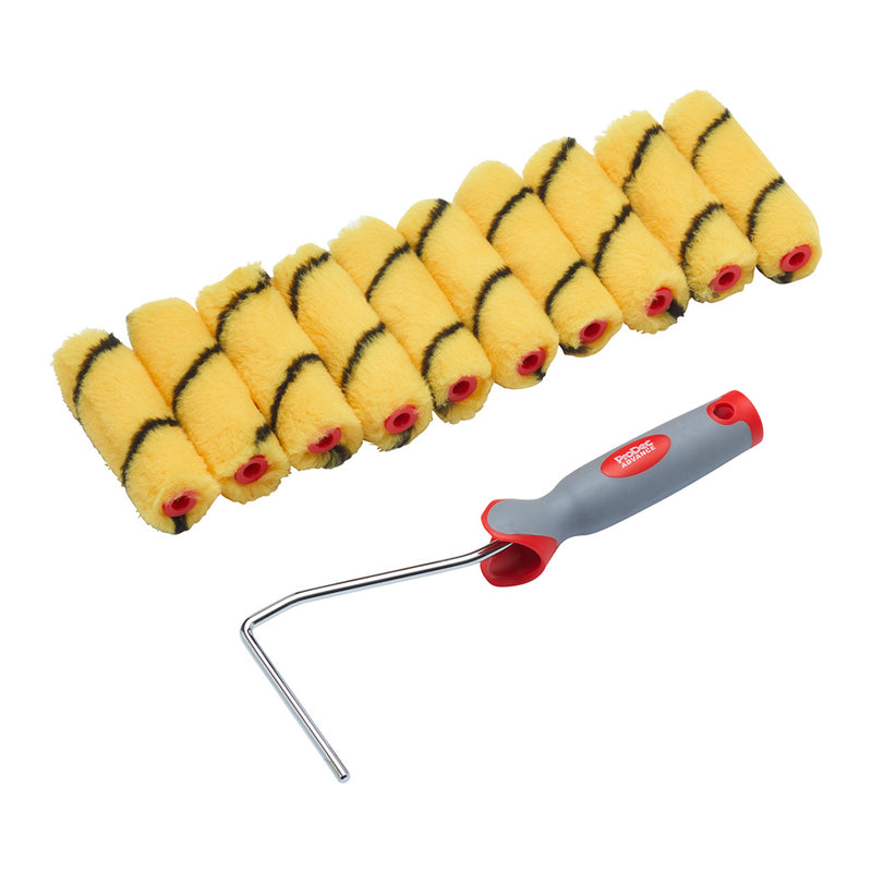 ProDec 11pc Medium Pile Tiger 4" Mini Rollers & Frame