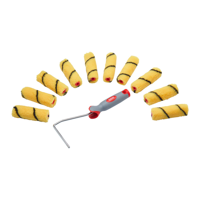 ProDec 11pc Medium Pile Tiger 4" Mini Rollers & Frame