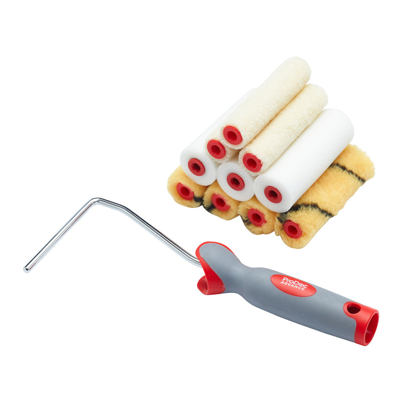 ProDec 11pc Assorted 4" Mini Rollers & Frame