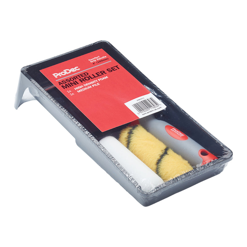ProDec 4pc Assorted 4" Mini Roller Set