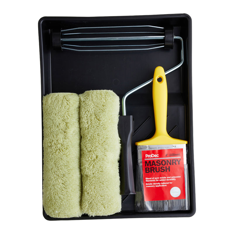 ProDec 9" x 1.75" 5pc Twin Long Pile Masonry Roller & Brush Set