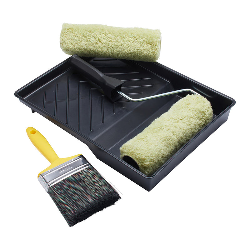 ProDec 9" x 1.75" 5pc Twin Long Pile Masonry Roller & Brush Set