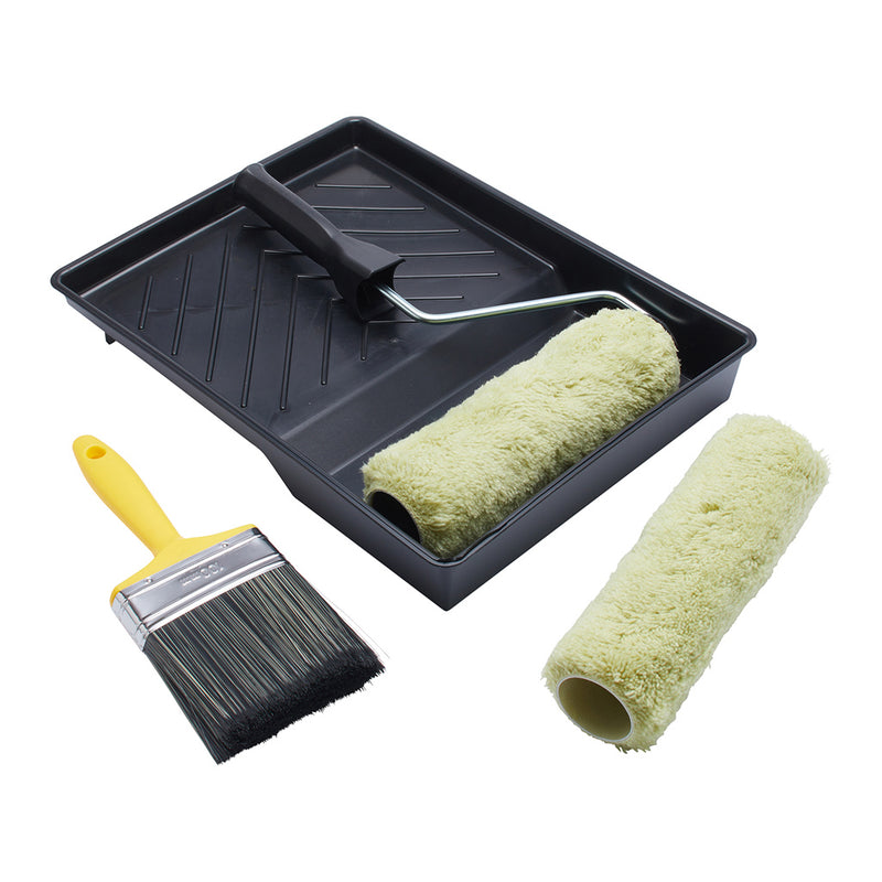 ProDec 9" x 1.75" 5pc Twin Long Pile Masonry Roller & Brush Set