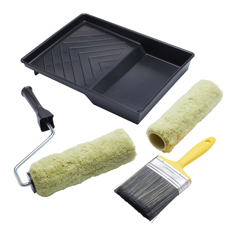 ProDec 9" x 1.75" 5pc Twin Long Pile Masonry Roller & Brush Set
