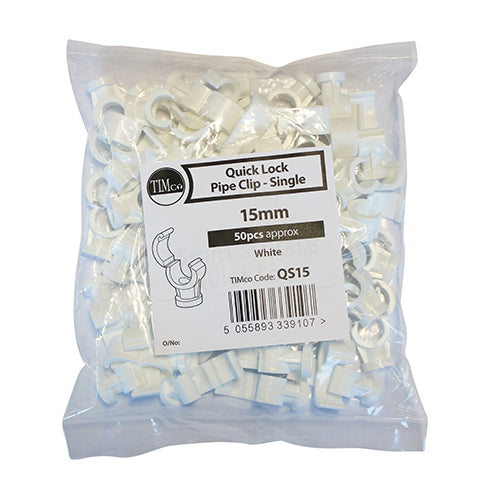 Quick Lock Pipe Clip Spacers White - 13mm