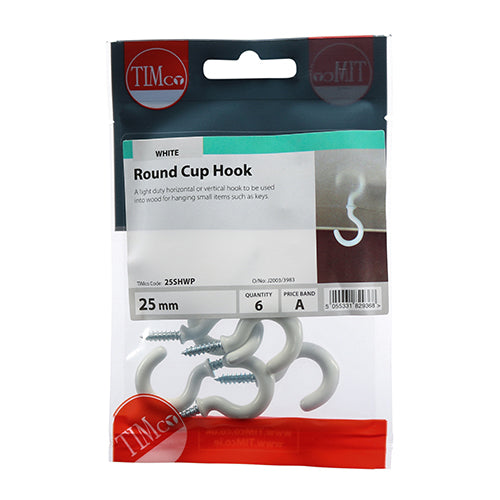 TIMCO Cup Hooks Round Electro Brass - 19mm