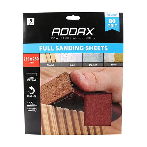 TIMCO Sanding Sheets 80 Grit Red