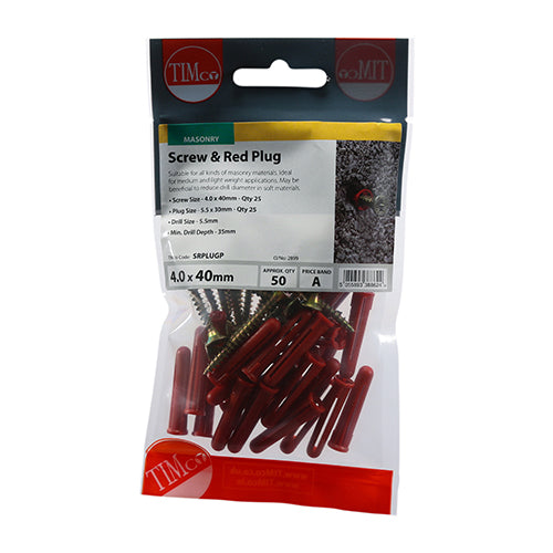 TIMCO Brown Premium Plastic Plugs With Twin-Threaded Countersunk Silver Woodscrews — Trade Pack