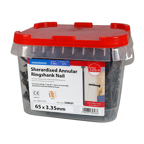 TIMCO Annular Ringshank Nails Sherardised — 2kg Tub