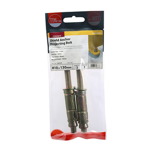 TIMCO Shield Anchors Projecting Bolt Gold — Trade Pack