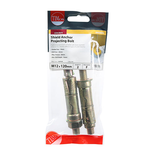 TIMCO Shield Anchors Projecting Bolt Gold — Trade Pack