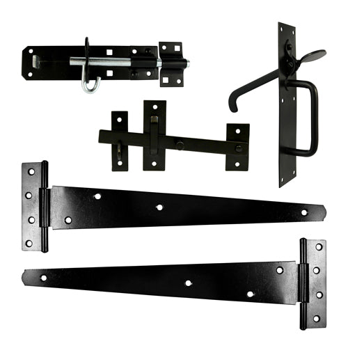 TIMCO Side Gate Kit Medium Tee Hinges Suffolk Latch & Brenton Padbolt