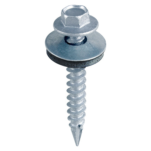 TIMCO Slash Point Sheet Metal to Timber Screws Silver with EPDM Washer - 6.3 x