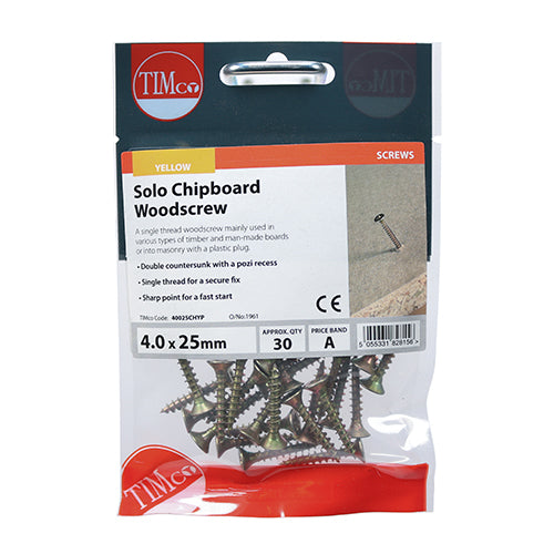 TIMCO Solo Countersunk Gold Woodscrews — Trade Pack