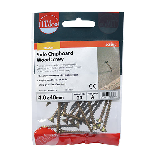 TIMCO Solo Countersunk Gold Woodscrews — Trade Pack