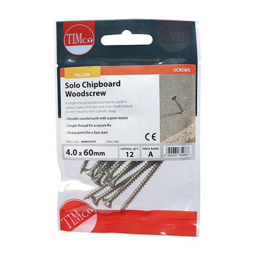 TIMCO Solo Countersunk Gold Woodscrews — Trade Pack